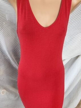 Heart Hips Sleeveless Red Mini Dress with V-Neck